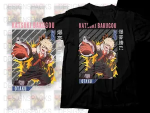 Bold Katsuki Bakugou Anime Graphic Png Digital Download