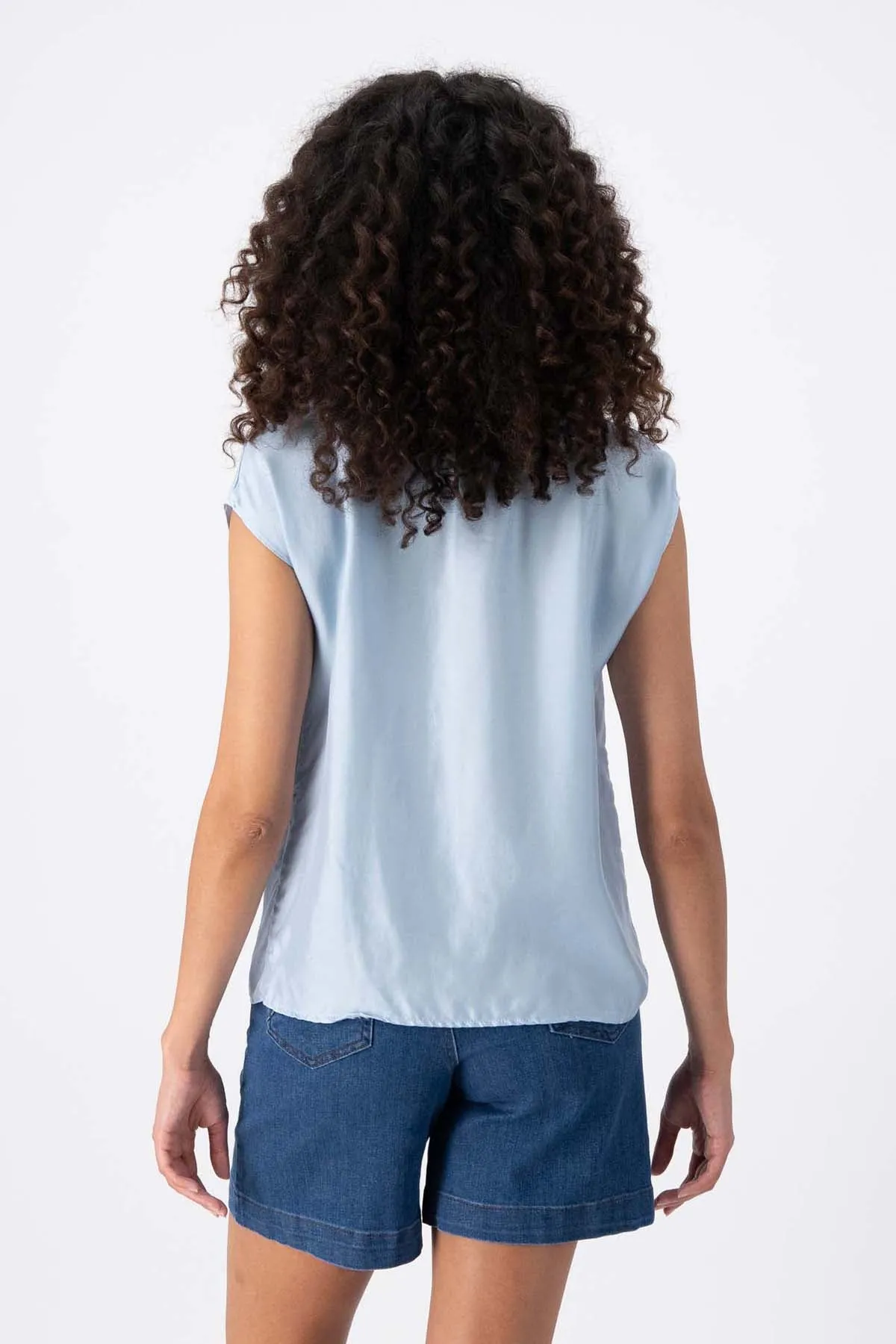 Bordeaux Tee Light Blue In Cupro Twill