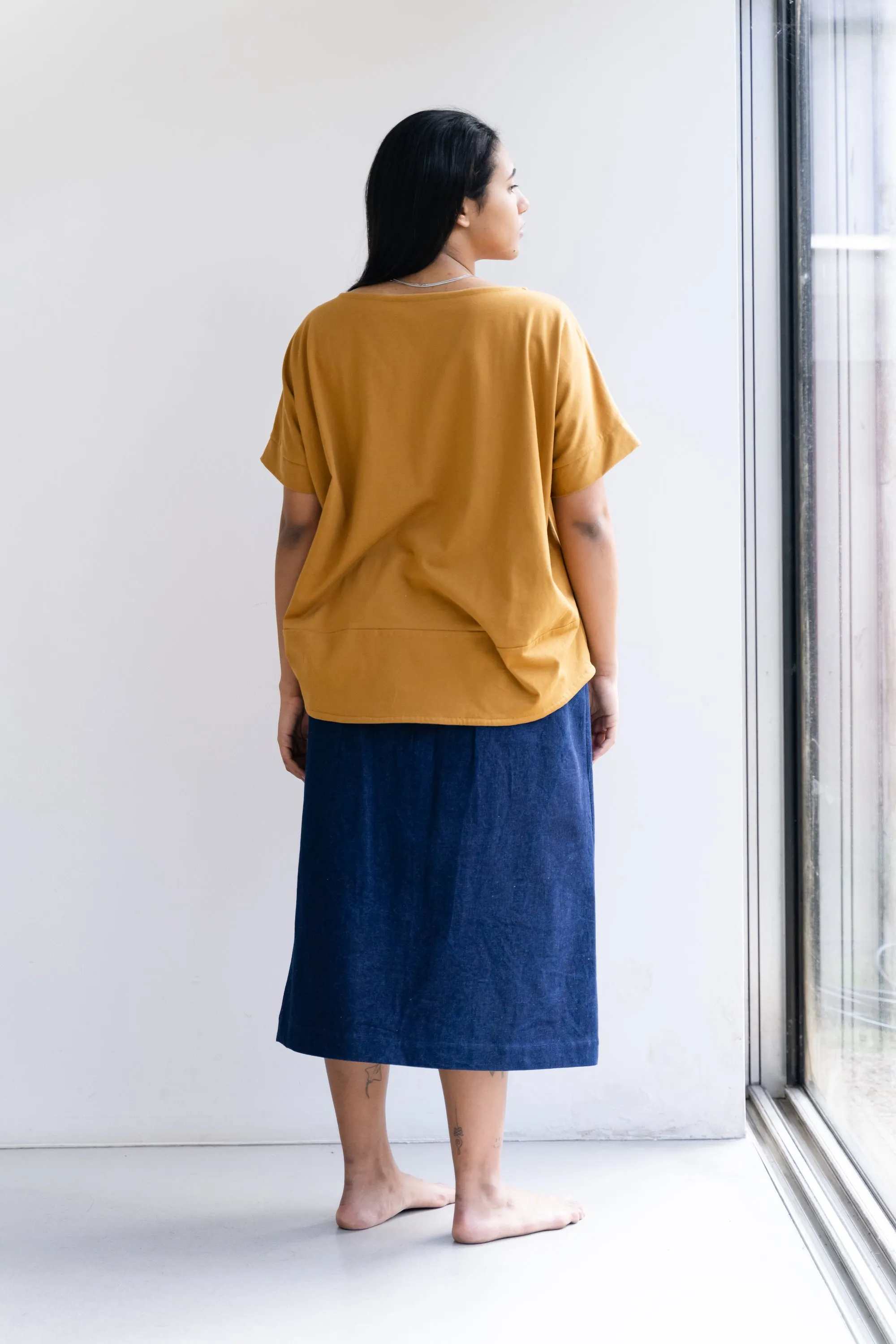 Boxy Blouse in Mustard