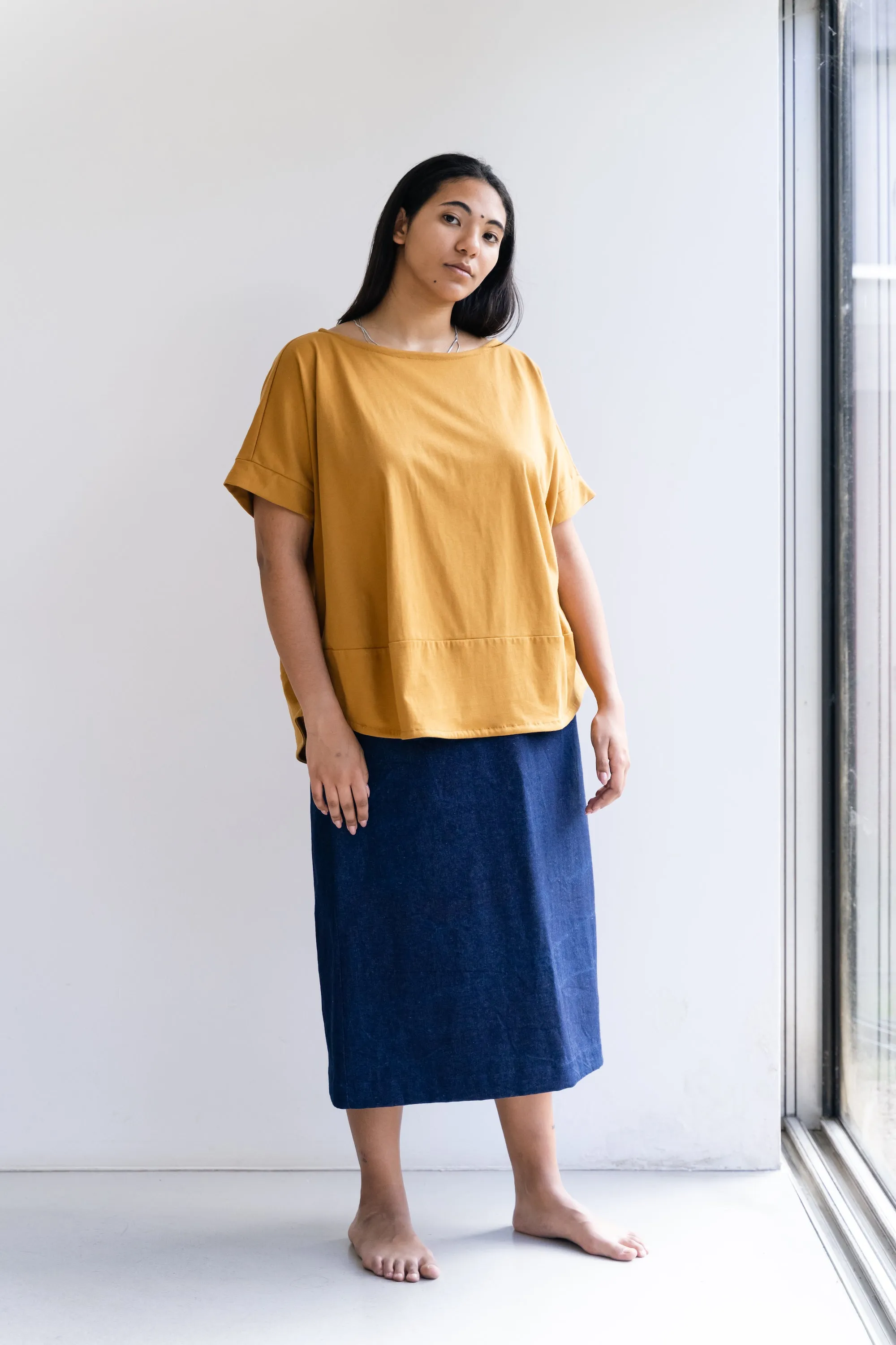 Boxy Blouse in Mustard