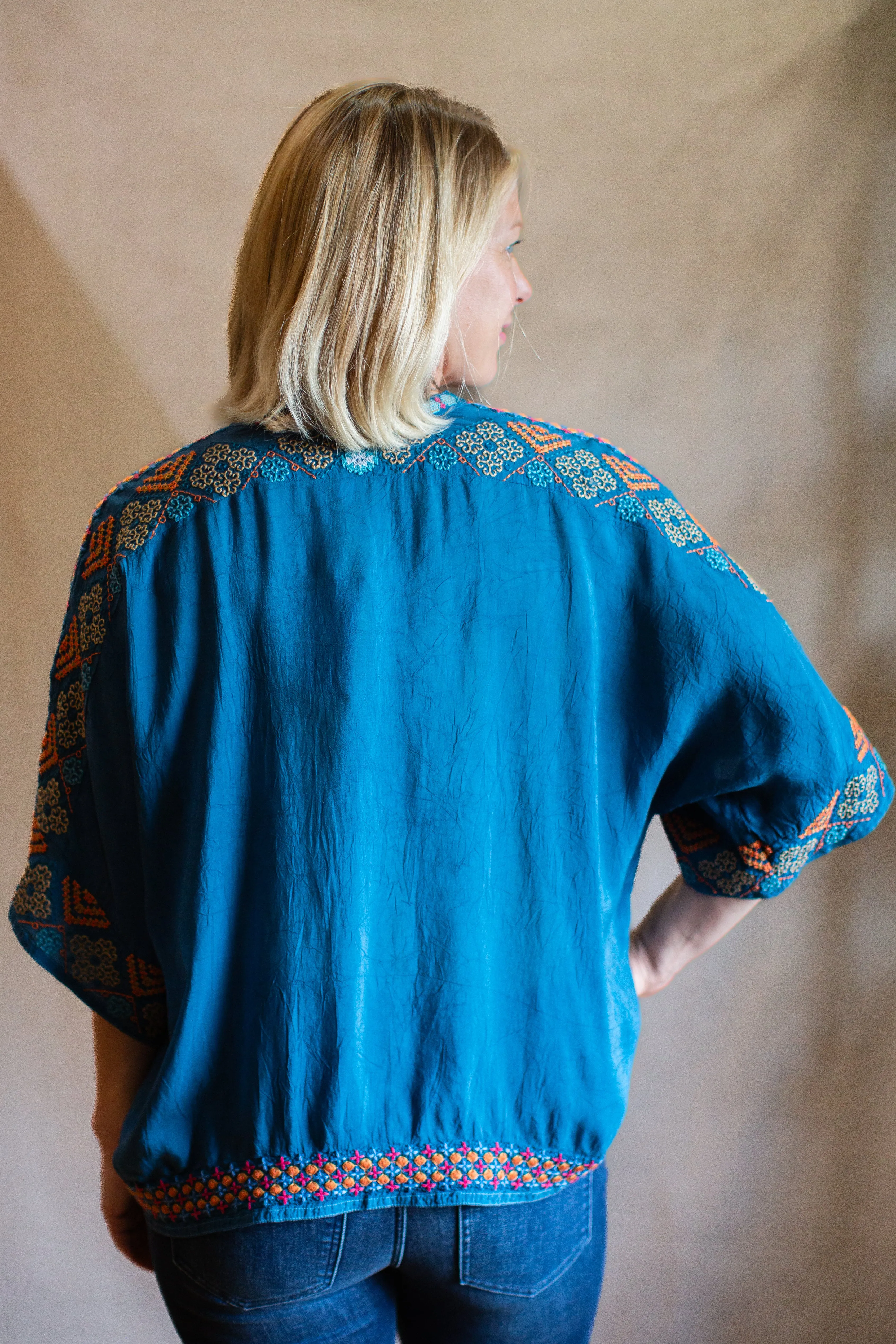 Brony Blouse in Ink Blue | Johnny Was