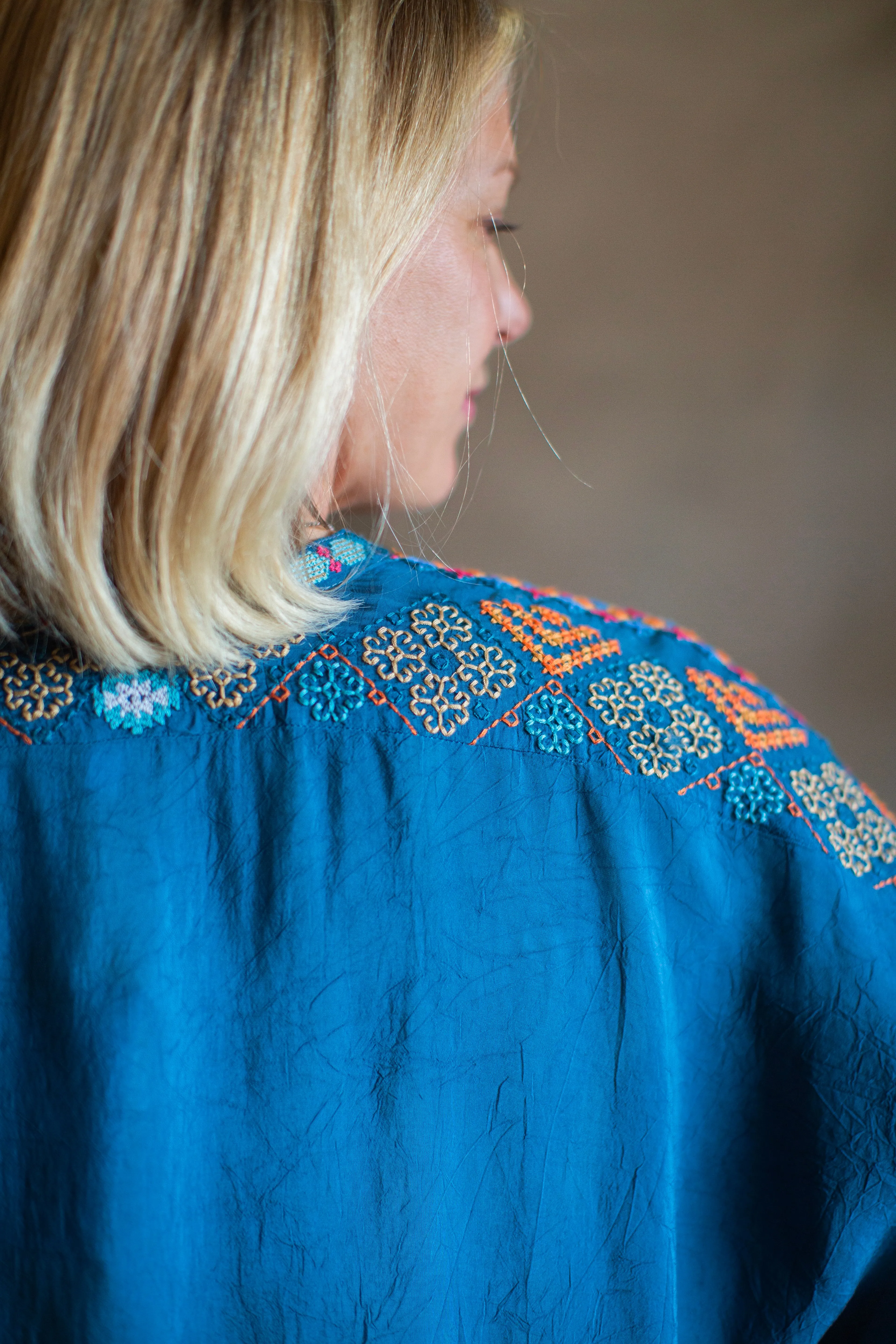 Brony Blouse in Ink Blue | Johnny Was