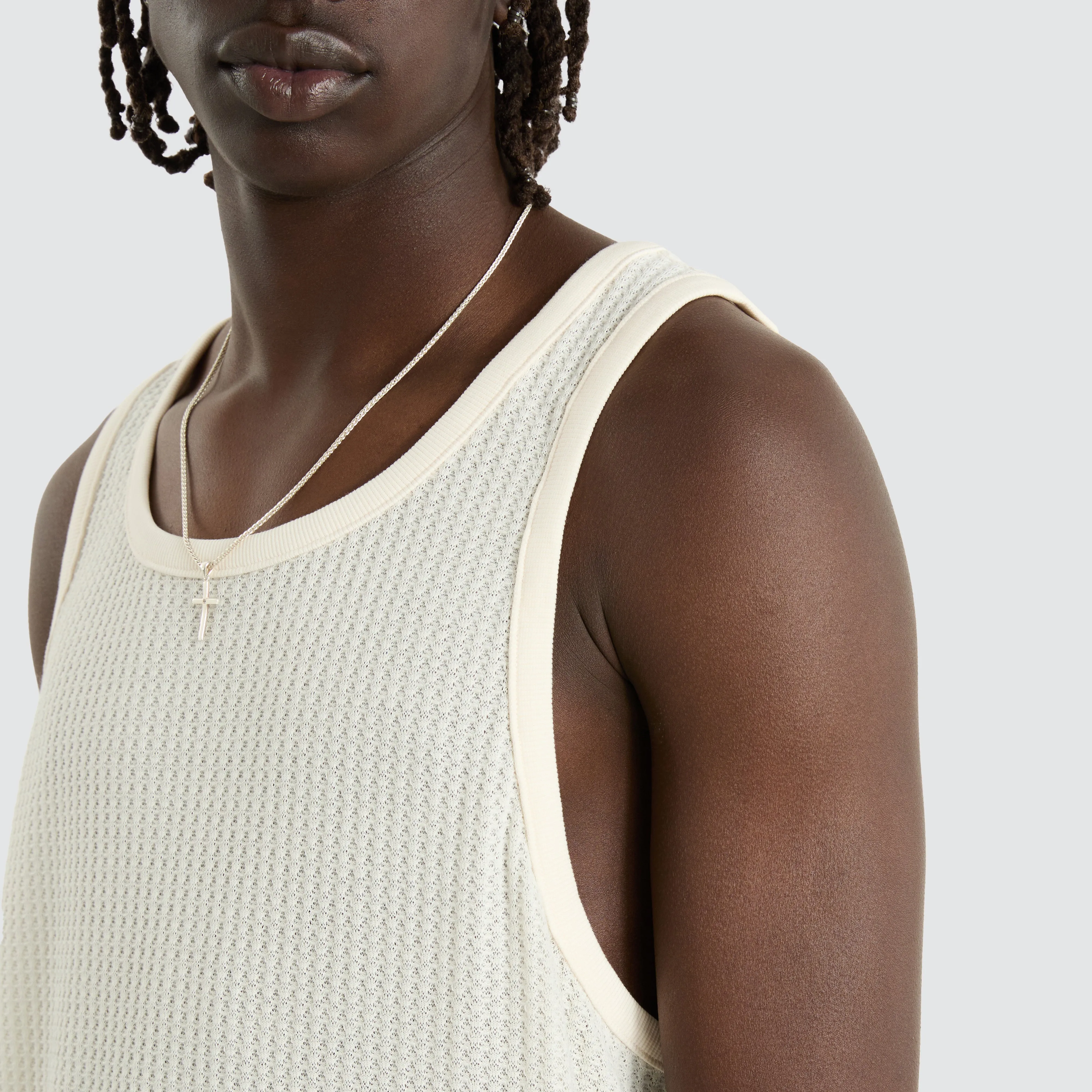 Byron Knit Singlet White