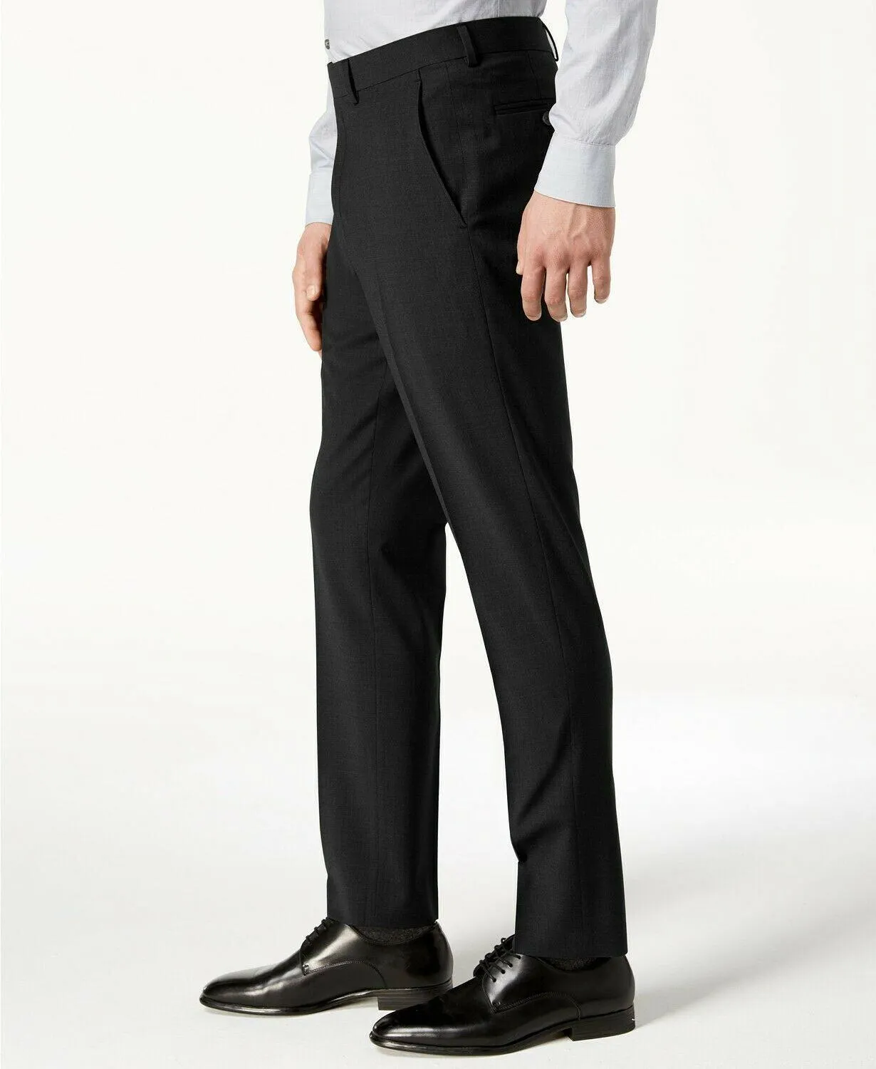 Calvin Klein Mens Skinny fit Dress Pants 32 / 29 Black Solid
