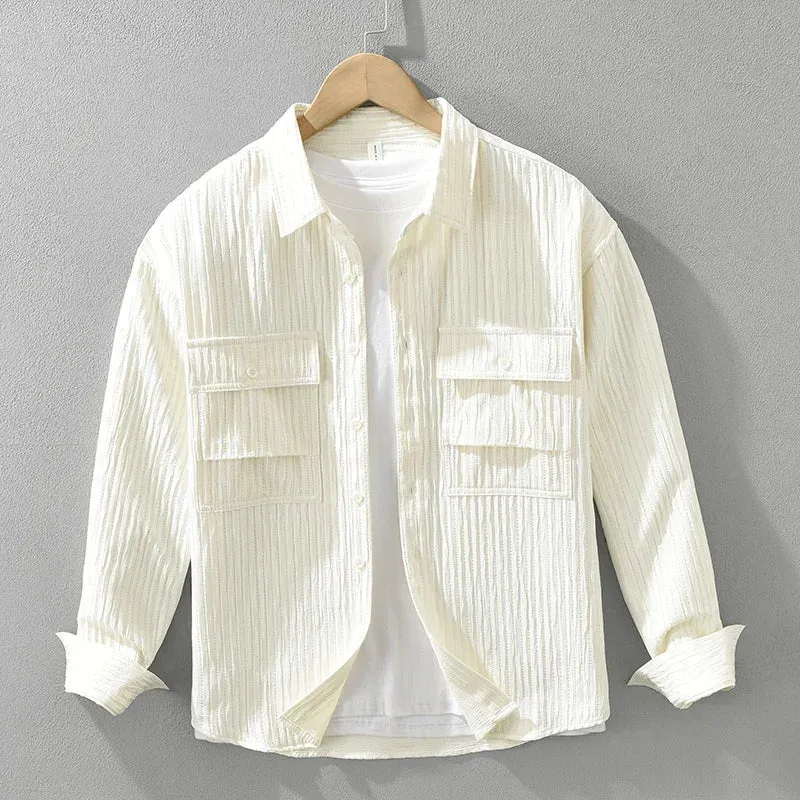 Casual Thin Pleated Solid Loose Shirt