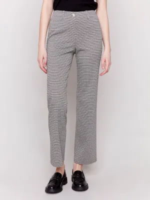 Charlie B Plaid Ponte Pull-On Flare Pants