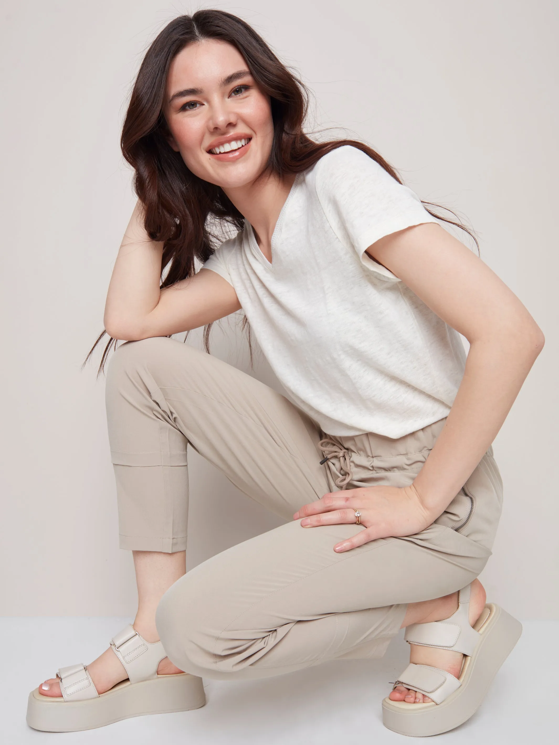Charlie B Spring/Summer 2023-C5310S -141B -Pants- Greige