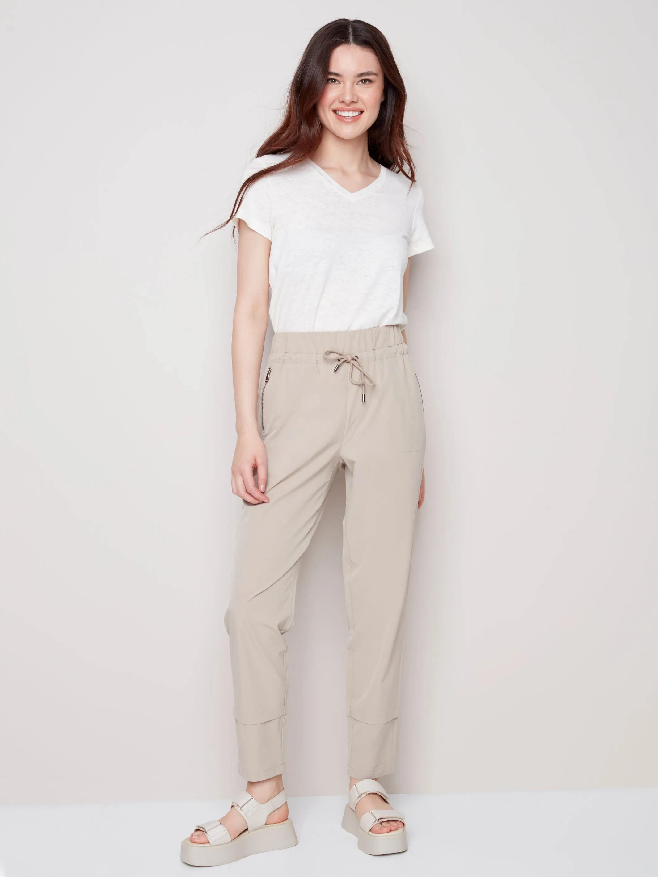Charlie B Spring/Summer 2023-C5310S -141B -Pants- Greige