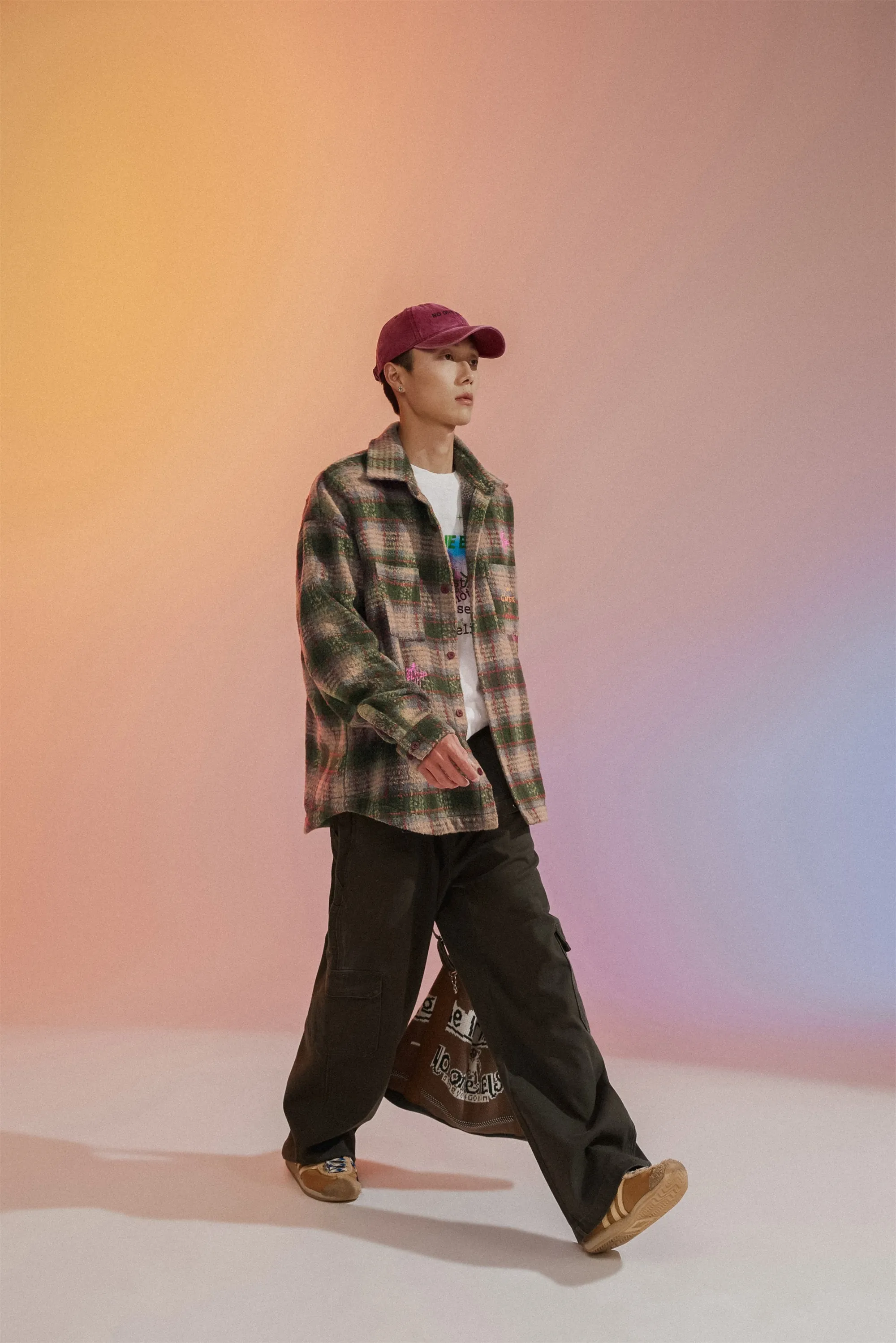 Check Wide Embroidered Shirt