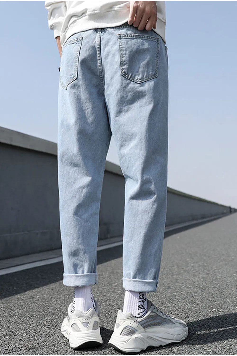 Chicmy-Graduation gift, Coachella Valley Music Festival Look,High Waist Long Slim Men Jeans Pants