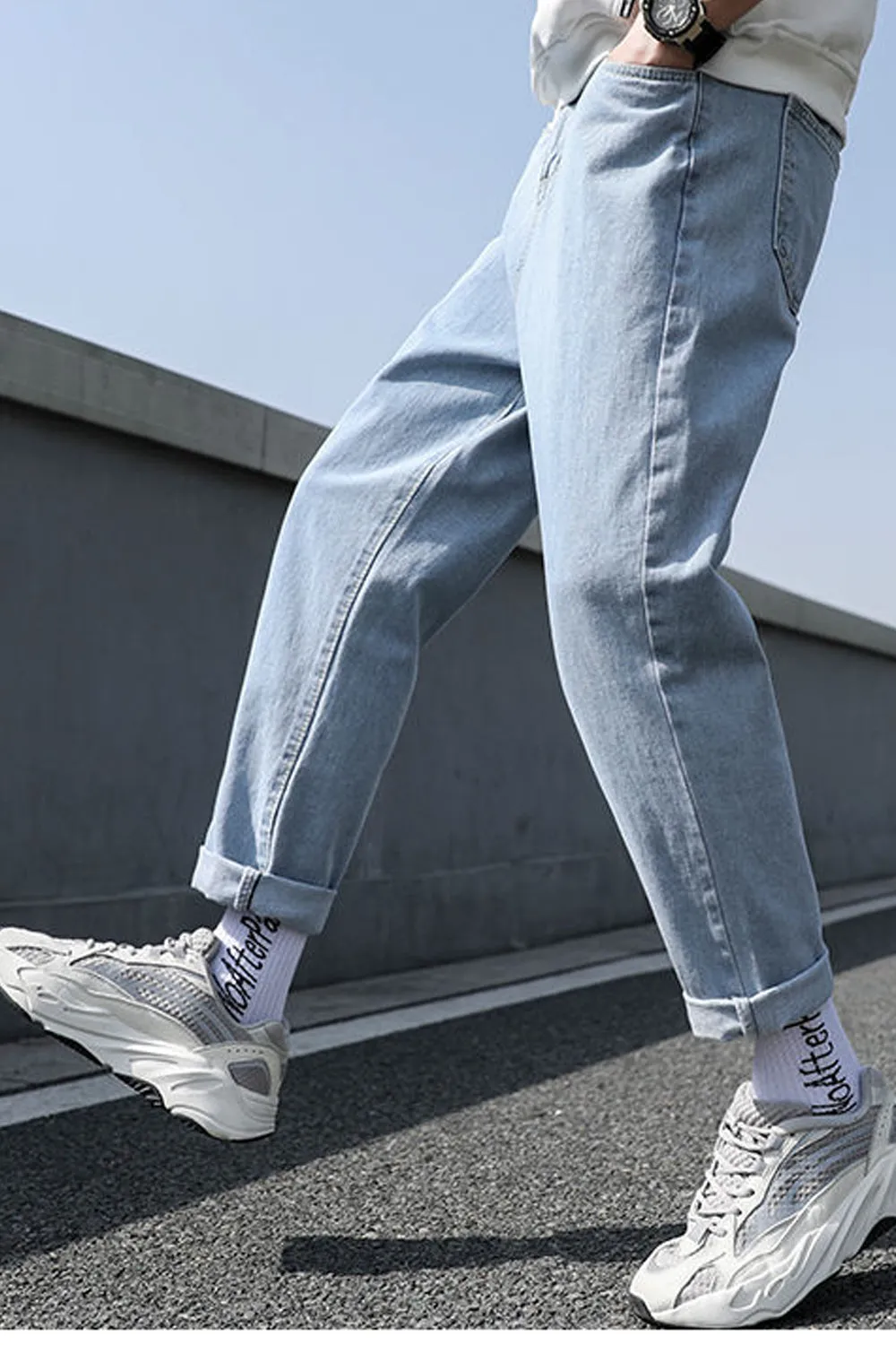 Chicmy-Graduation gift, Coachella Valley Music Festival Look,High Waist Long Slim Men Jeans Pants