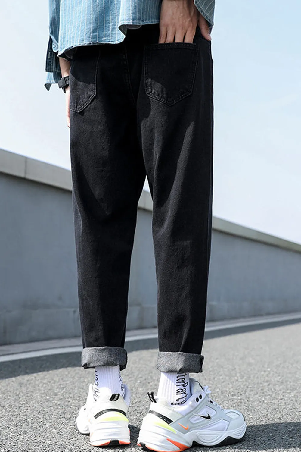 Chicmy-Graduation gift, Coachella Valley Music Festival Look,High Waist Long Slim Men Jeans Pants