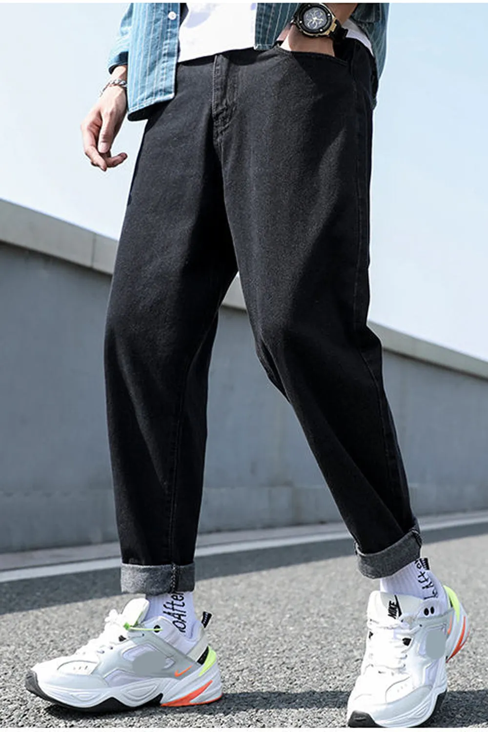 Chicmy-Graduation gift, Coachella Valley Music Festival Look,High Waist Long Slim Men Jeans Pants