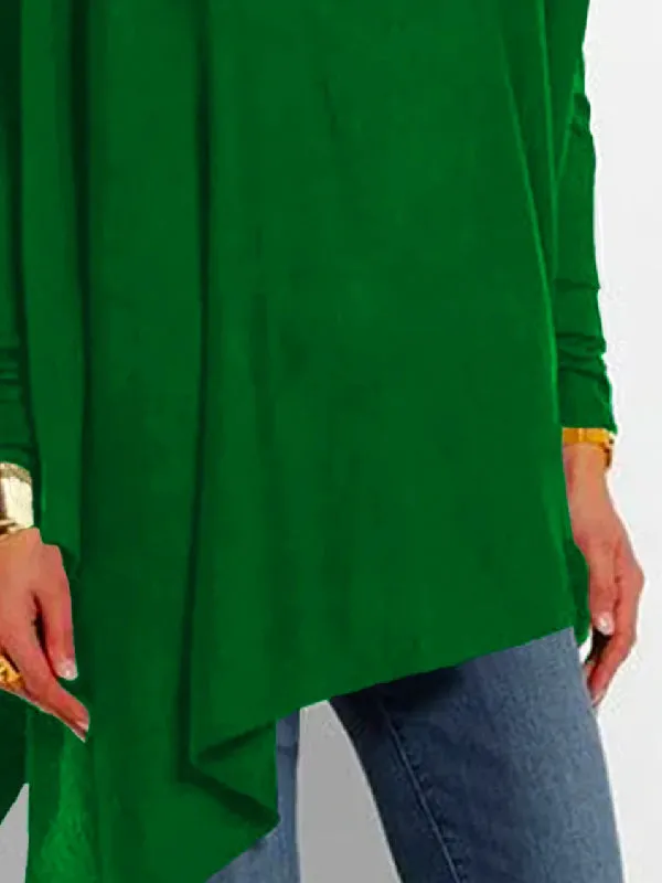 Chicmy-Loose Asymmetric Hollow Solid Color Cold Shoulder Blouses&Shirts Tops