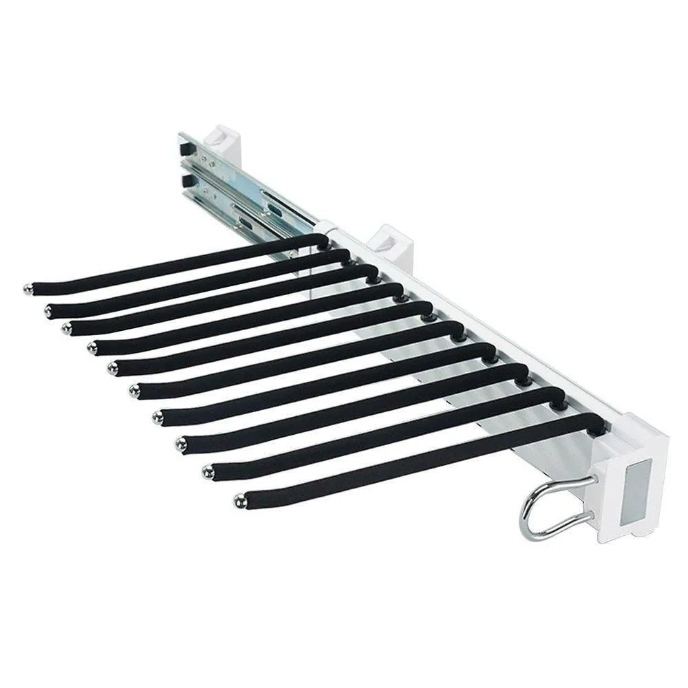 Closet Swing Arm Pants Hanger Bar Clothes Organizers for Space Saving and Storage,18" x 13-1/2", Install on both side, Black