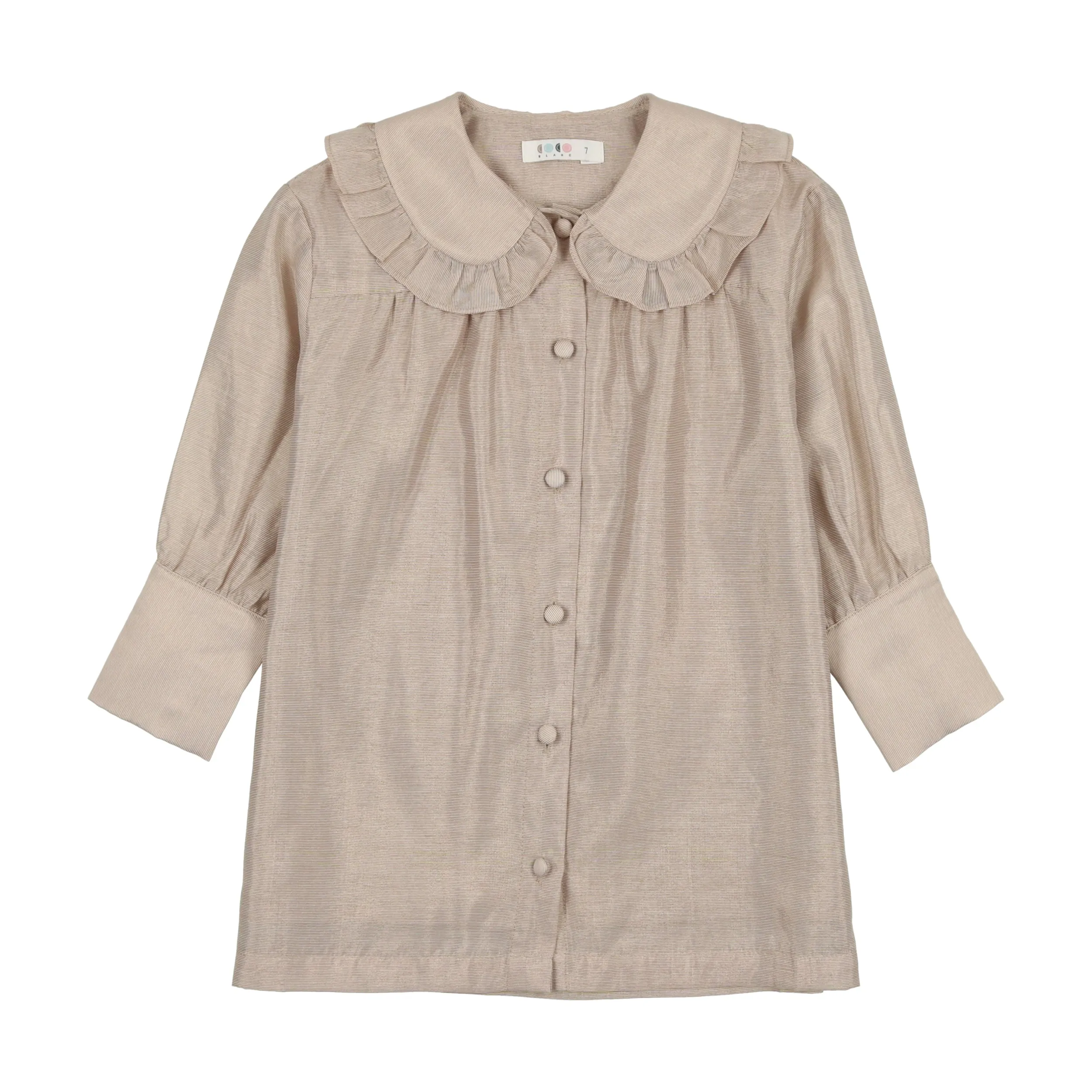 Coco Blanc Champagne Ruffle Collared Shirt