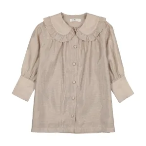 Coco Blanc Champagne Ruffle Collared Shirt