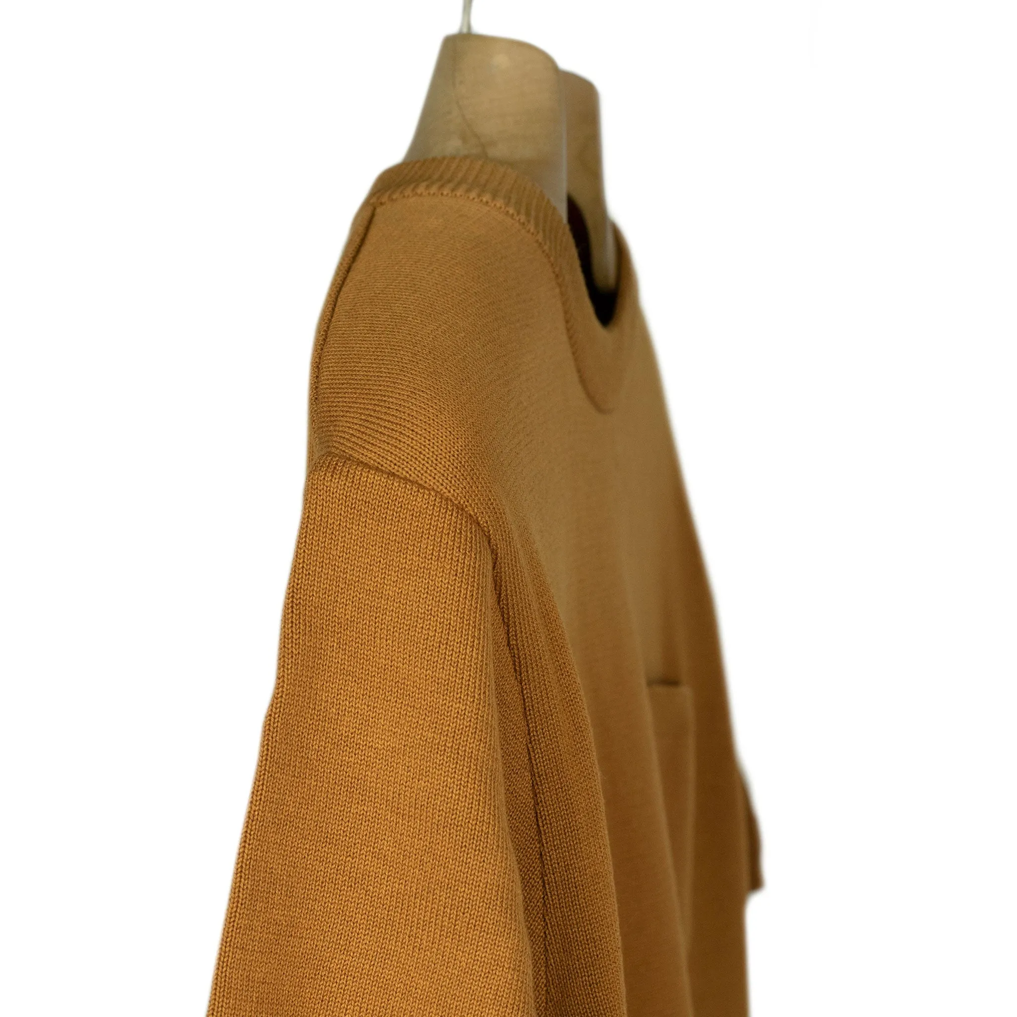 Collab exclusive short sleeve pocket knit t-shirt in caramel brown