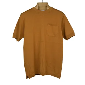 Collab exclusive short sleeve pocket knit t-shirt in caramel brown