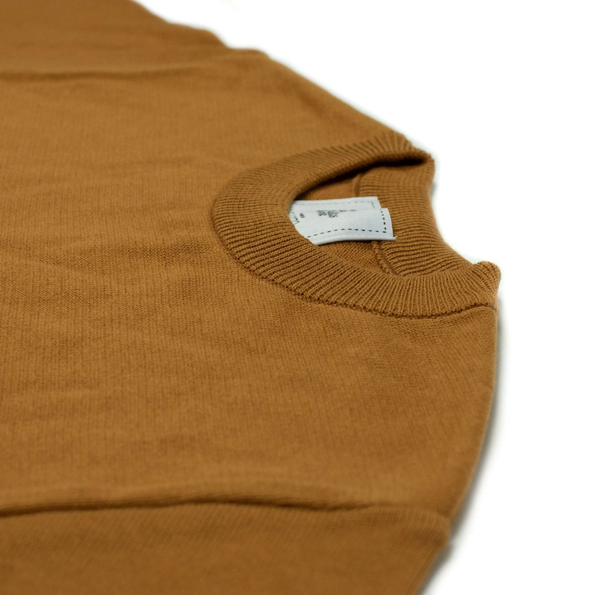 Collab exclusive short sleeve pocket knit t-shirt in caramel brown