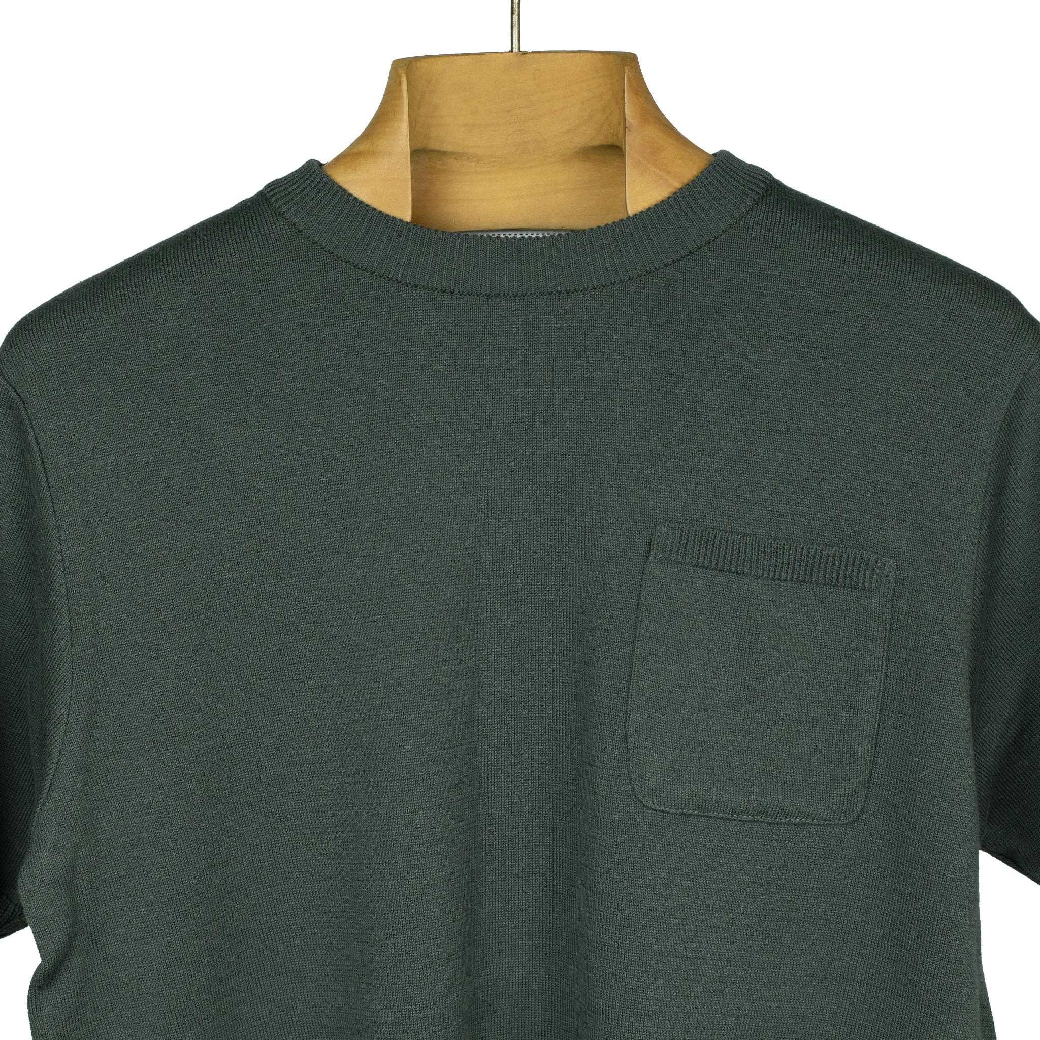 Collab exclusive short sleeve pocket knit t-shirt in graphite grey