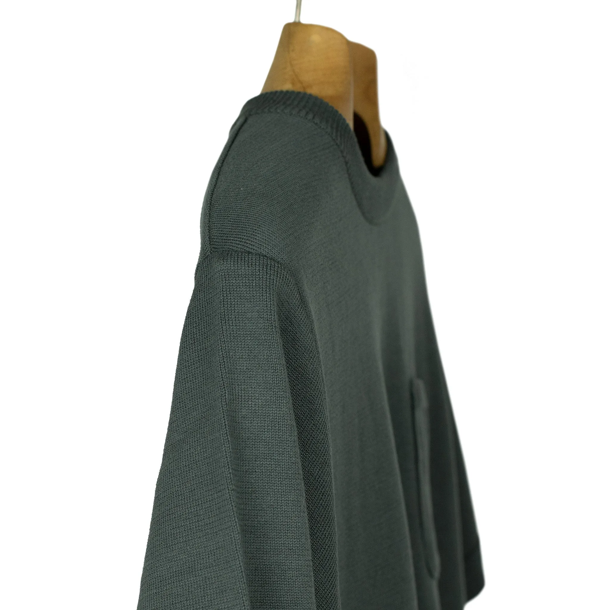 Collab exclusive short sleeve pocket knit t-shirt in graphite grey