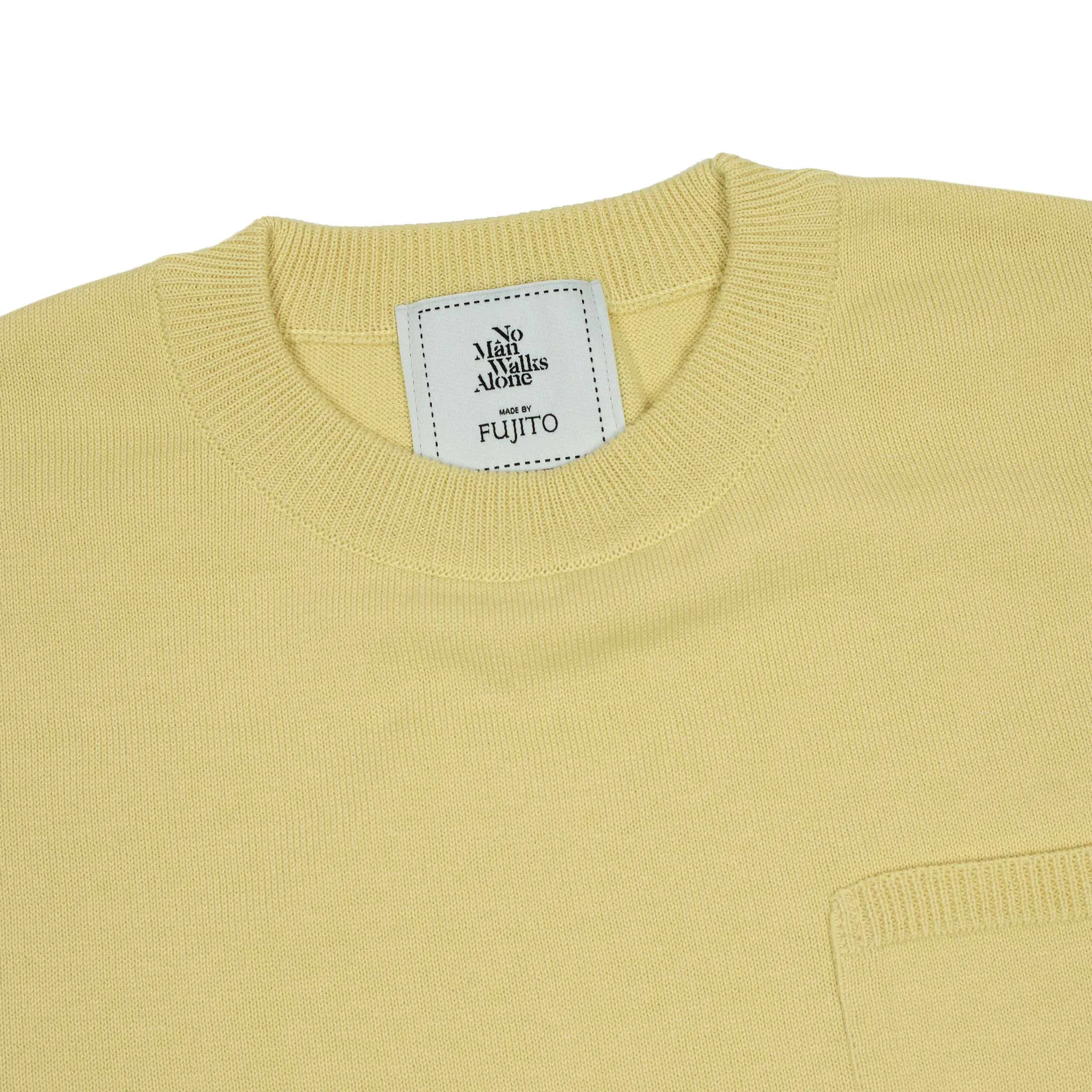 Collab exclusive short sleeve pocket knit t-shirt in lemon cream