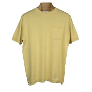 Collab exclusive short sleeve pocket knit t-shirt in lemon cream