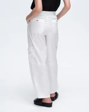 Cotton Poplin Cargo Pants - White