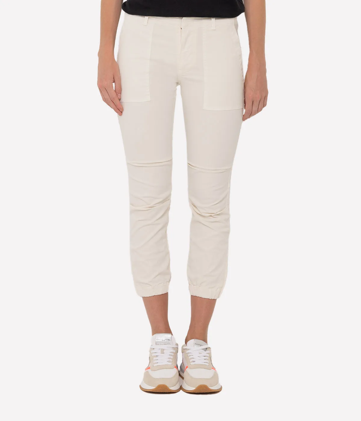 Cropped Military Pant in Eggshell