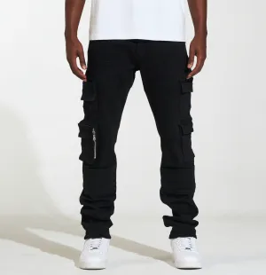 Crysp Denim Cargo Pants - Nelson - Black  - CRYSPR242-021