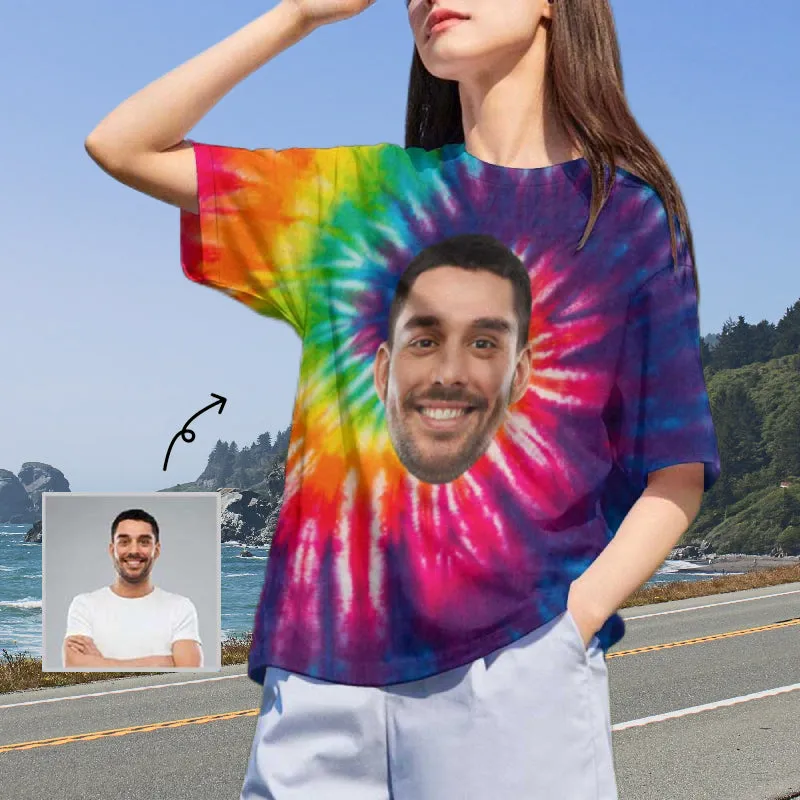 Custom Boyfriend Face Tee Photo on Rainbow Shirts
