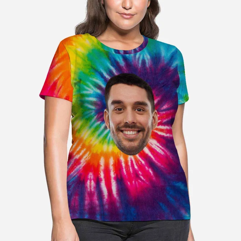 Custom Boyfriend Face Tee Photo on Rainbow Shirts