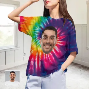 Custom Boyfriend Face Tee Photo on Rainbow Shirts