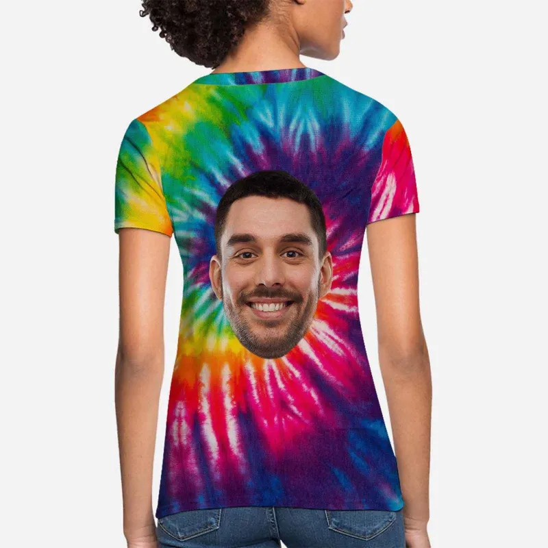 Custom Boyfriend Face Tee Photo on Rainbow Shirts
