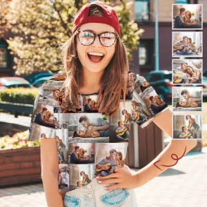 Custom Photo T-shirt Women's All Over Print T-shirt The Memories Tee For Female