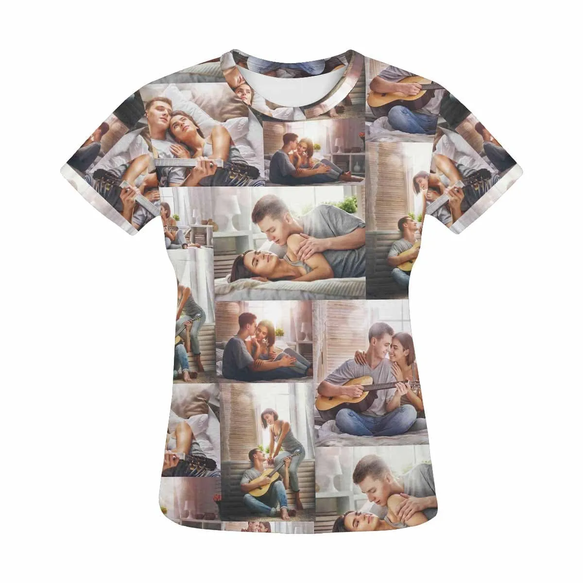Custom Photo T-shirt Women's All Over Print T-shirt The Memories Tee For Female