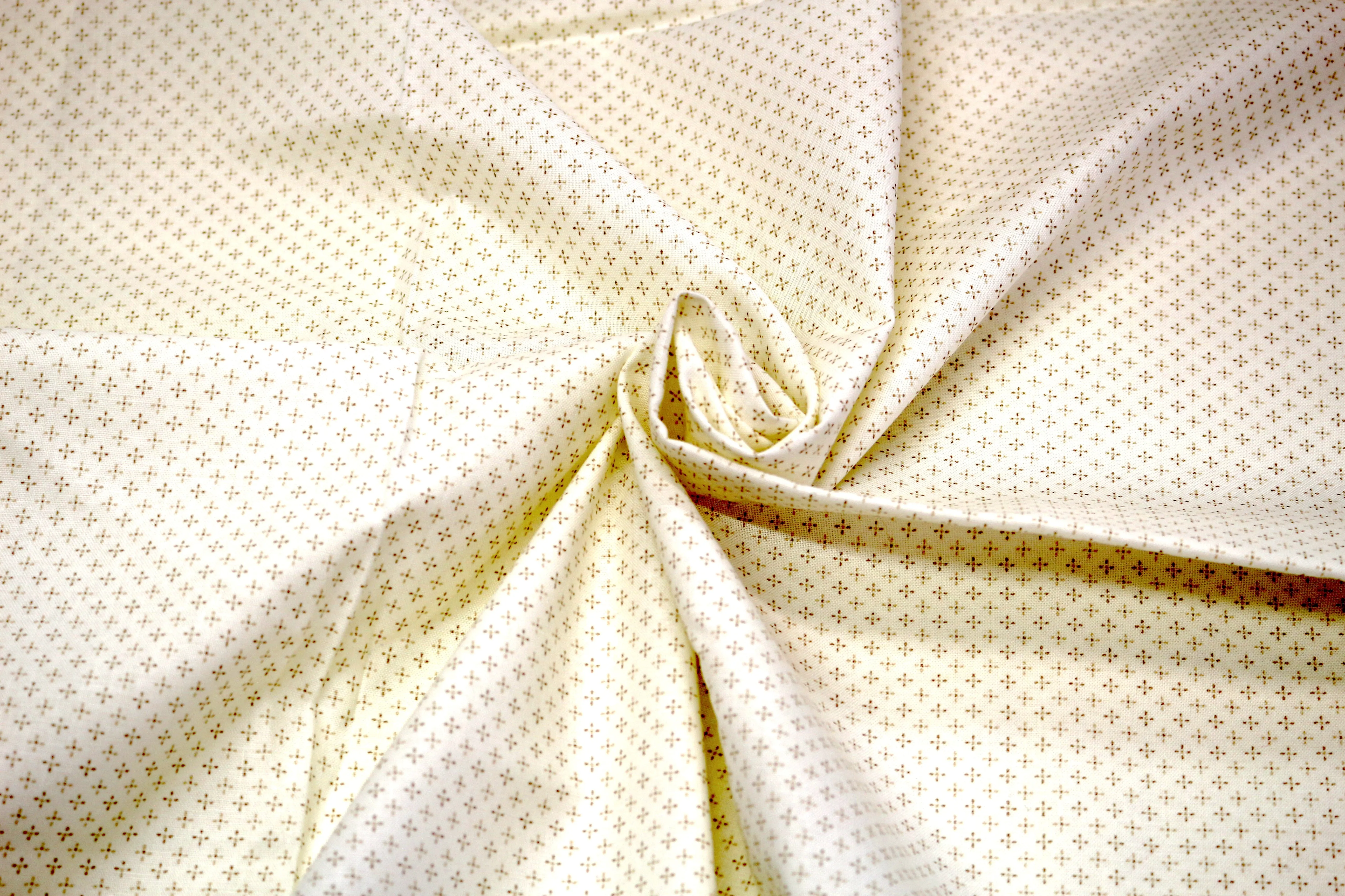Delicate Cross Pattern Cotton Fabric – 1 Yard x 44” – Dress-Weight