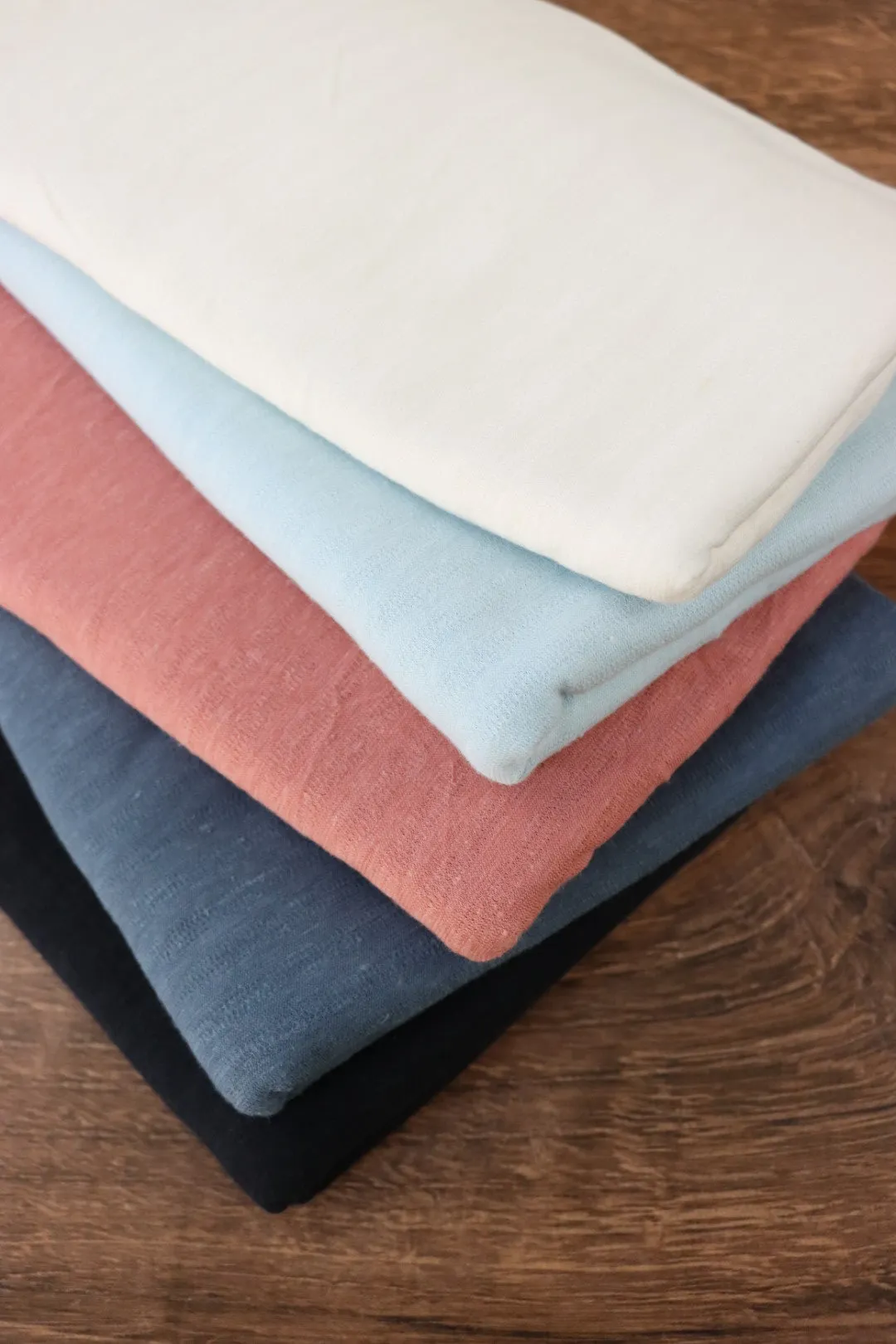 Denim Textured Stripe Organic Cotton & Hemp Jersey