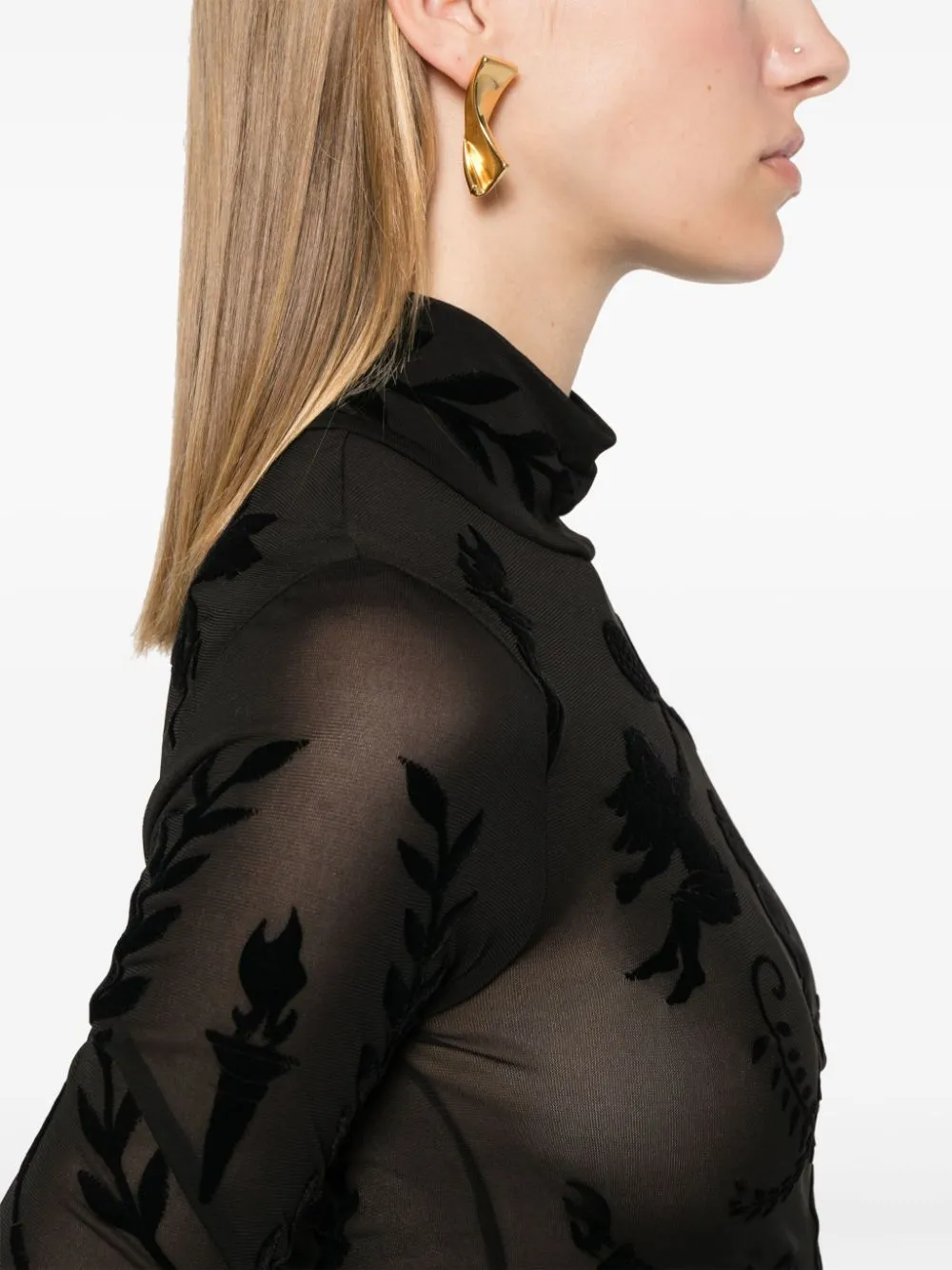 devoré-effect bodysuit
