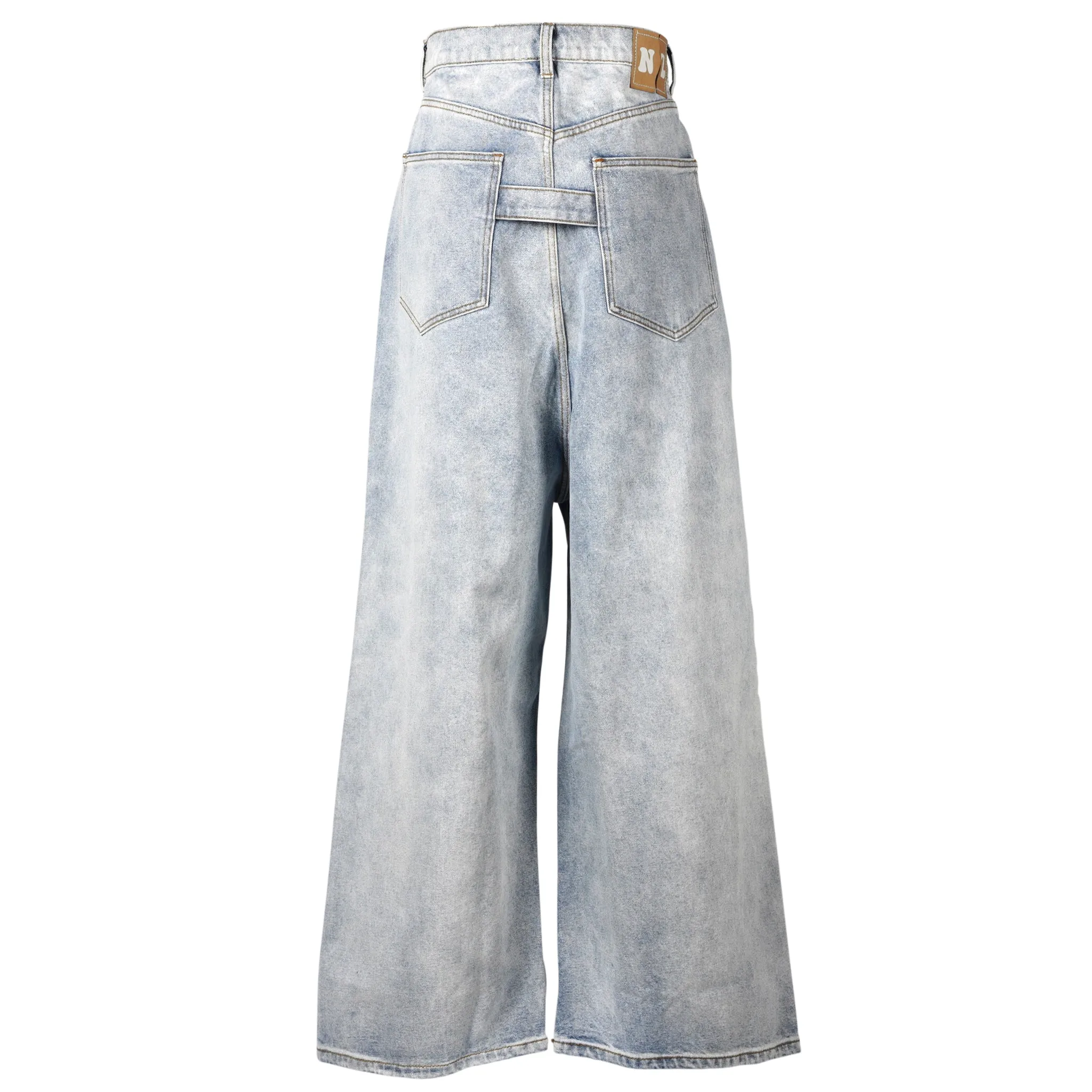 DISTRESSED DENIM JEANS / LIGHT WASH
