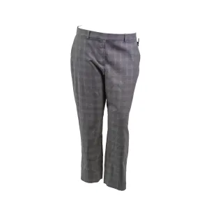 DKNY Women's Flat Front Plaid Ankle Dress Pants Gray Size 14