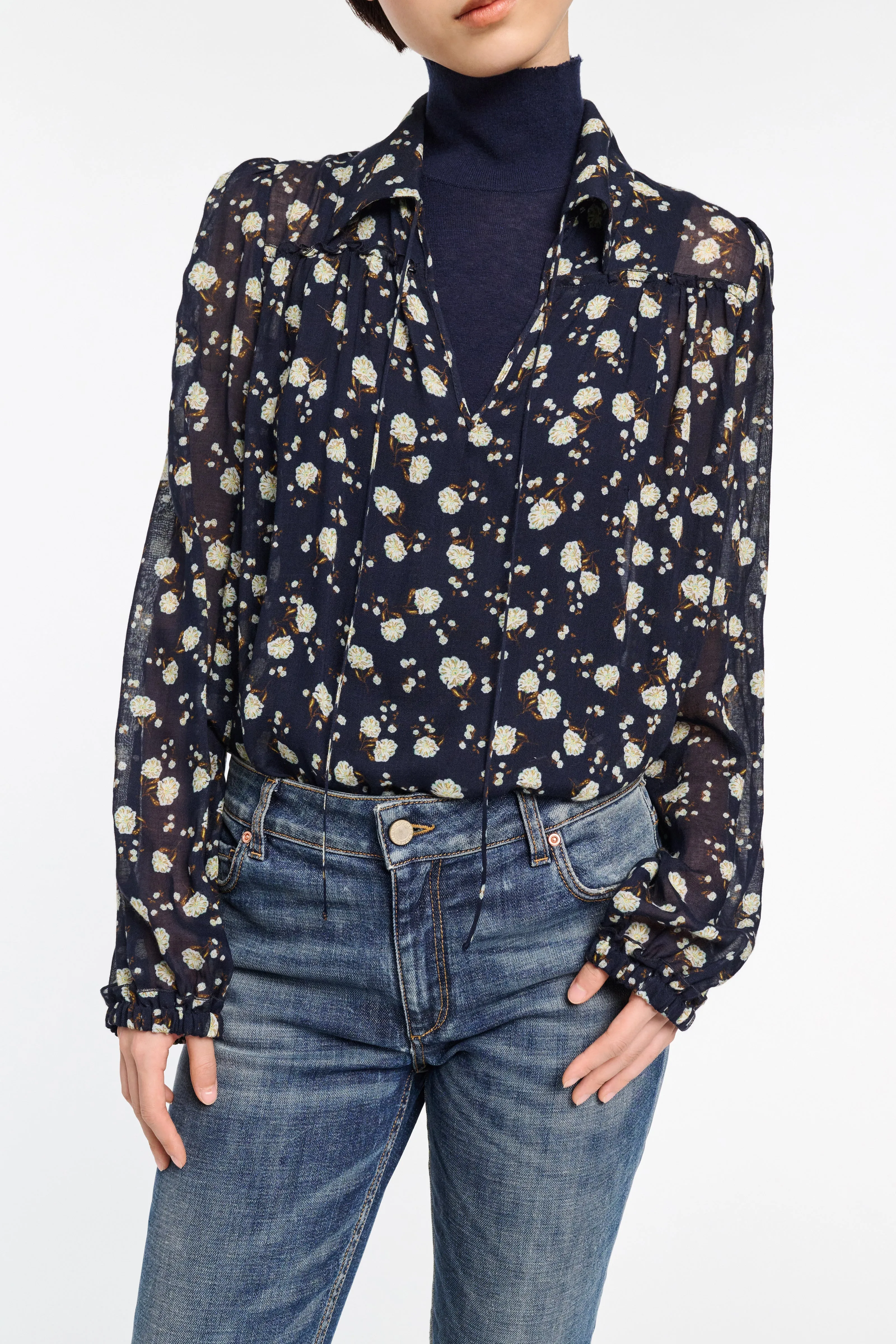Dorothee Schumacher Micro Floral Print Gauze Blouse