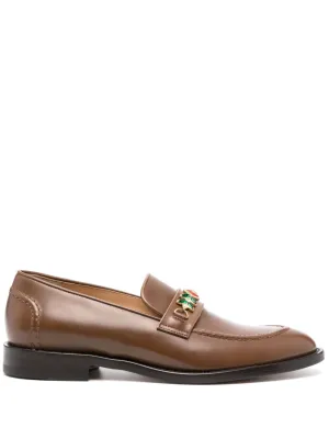 embellished leather loafers