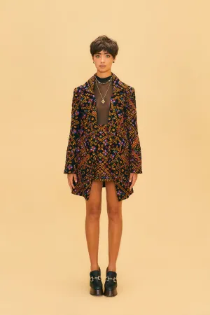 Embroidered Corduroy Mini Skirt