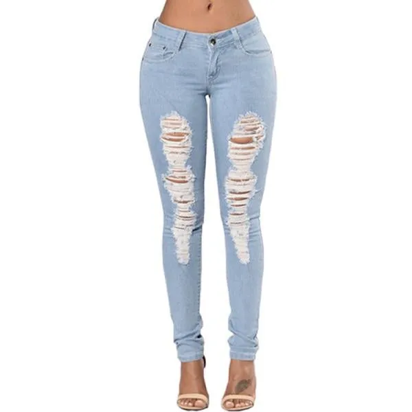Embroidered Flower Denim Jeans