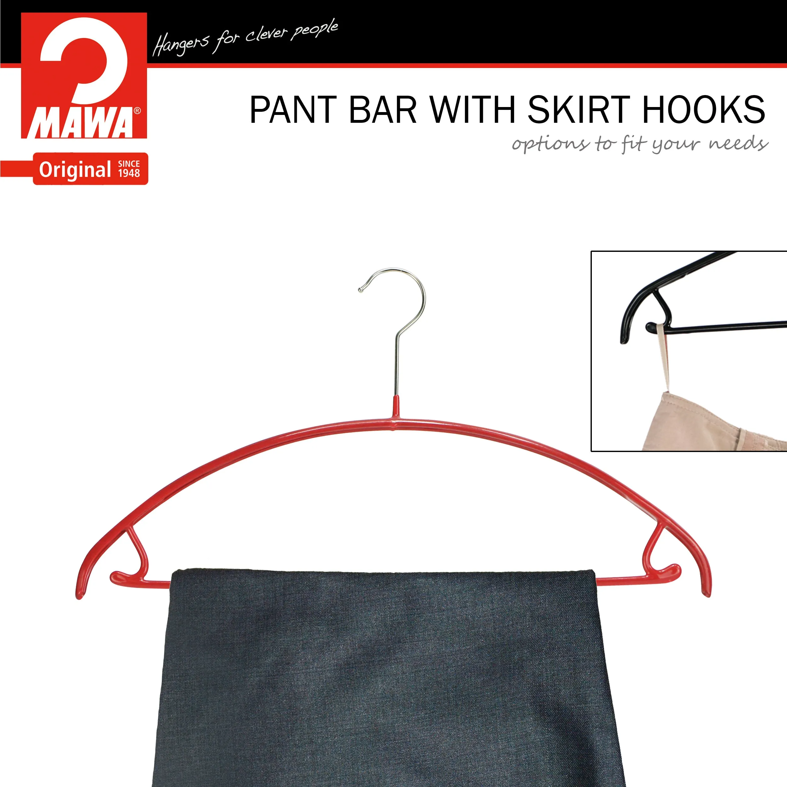 Euro Shirt, Sweater Hanger with Skirt Hooks, 42U, Red