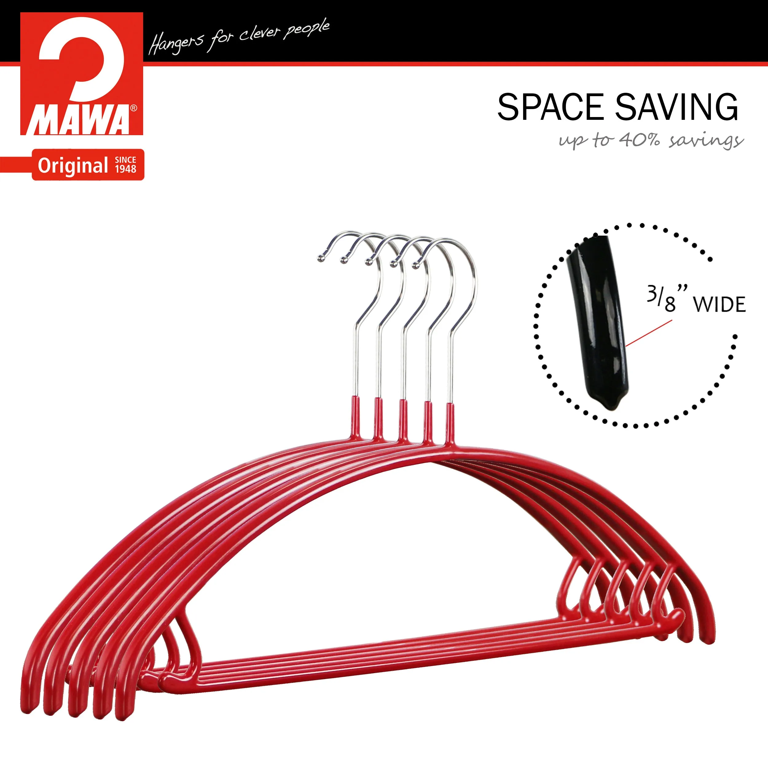 Euro Shirt, Sweater Hanger with Skirt Hooks, 42U, Red