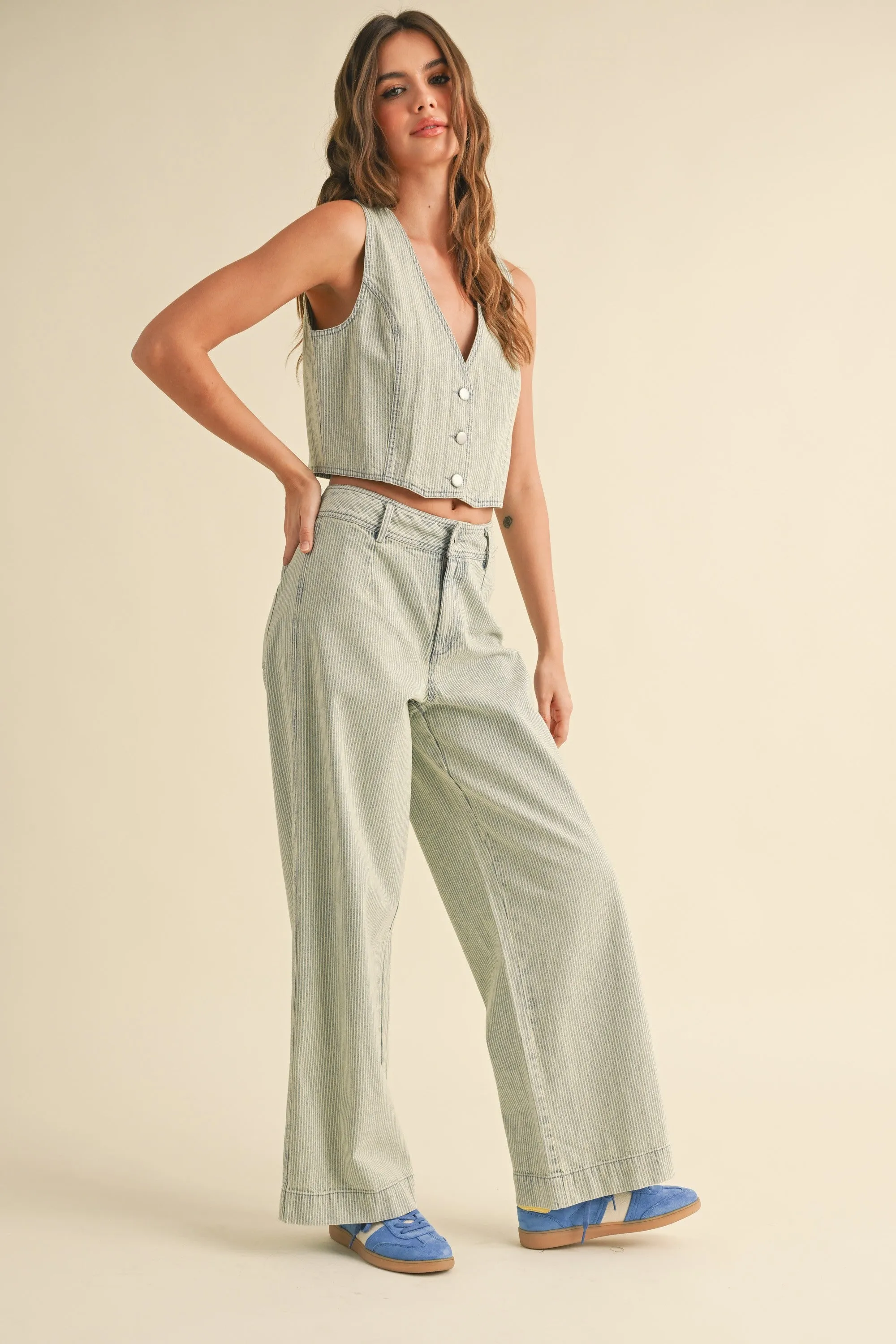 Faded Stripe Pattern Pants