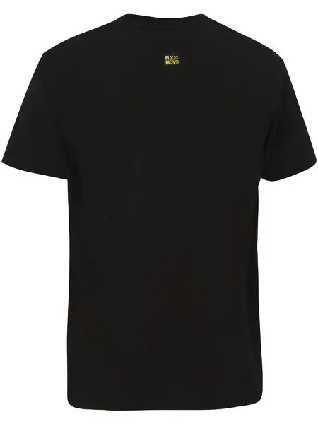Flx & Move™  Black Cotton Print Tee For Men- Short Sleeve